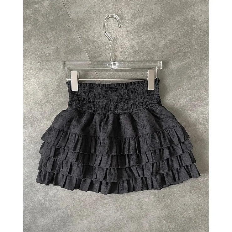 Y2k Skirts Women Lolita All-match Fashion Harajuku Dating Balletcore Sexy Hotsweet Tierred Elastic Waist Mini Faldas College Ins