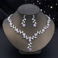Rhinestones Flower Choker Necklace Earrings Set for women bridal Wedding Party Jewelry Set Fashion
