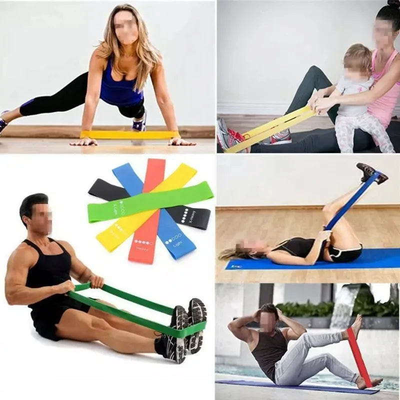 Bandas de resistencia deportivas de varios colores para yoga, equipo de gimnasio, TPE, bandas elásticas para fitness en casa, entrenamiento de fuerza para Pilates.