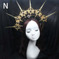 Diadema gótica Lolita con halo, diadema barroca de reina y princesa, diadema de diosa del sol y diablo, accesorios para el cabello punk de Halloween