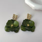 Boucles d'oreilles pendantes en forme de C en métal et acrylique pour femmes, style vintage, style pétale de café, tendance, nouvelle collection 2025