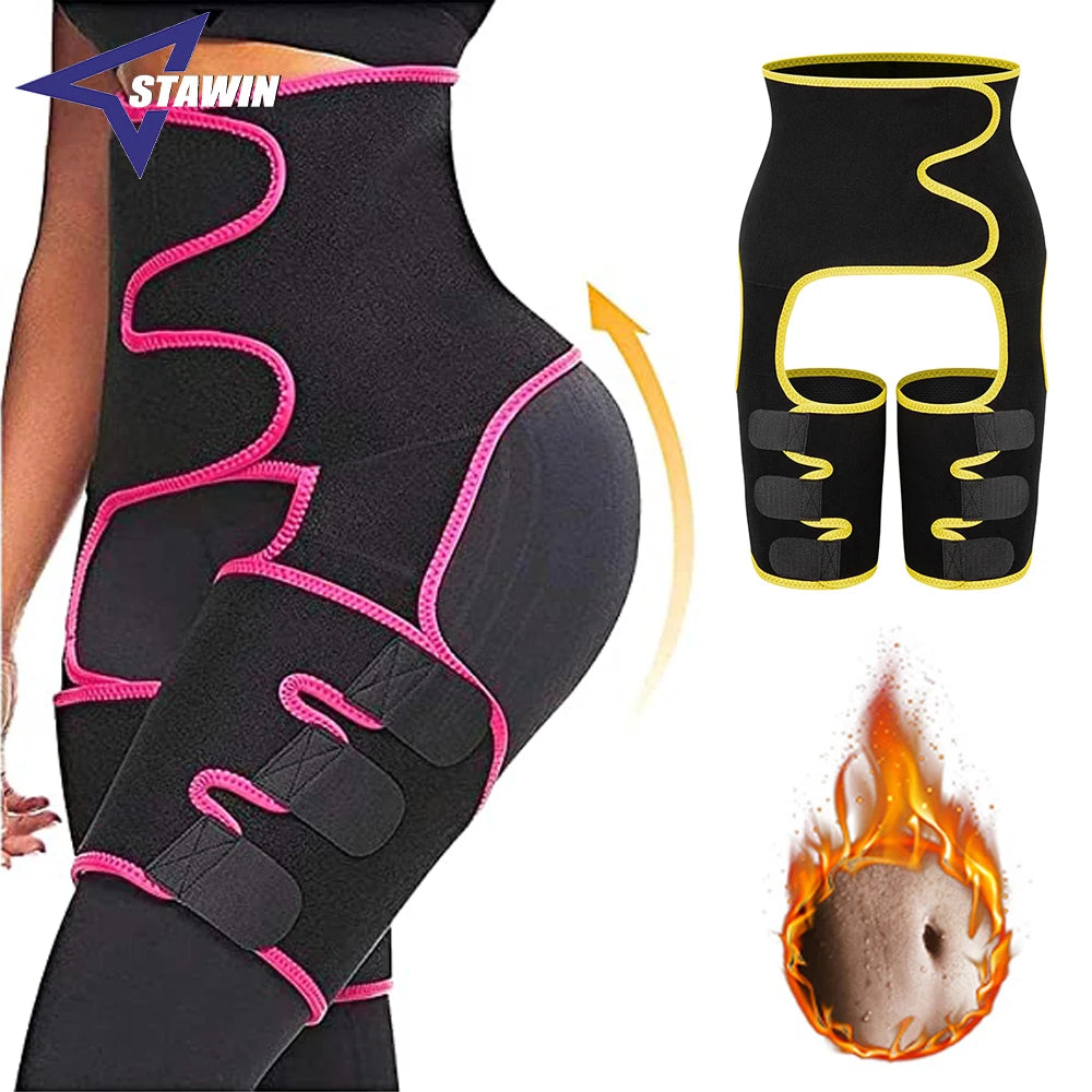 Ceinture amincissante 3 en 1 pour femme, gaine amincissante pour la taille et les cuisses, idéale pour l'entraînement, modelage du corps, perte de poids, rehaussement des fesses
