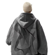 Korean trendy brand heavyweight retro sweatshirt high street high-end suede loose top couple handsome versatile hooded jacket