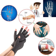1Pair Arthritis Compression Gloves for Women Men,  Fingerless Hand Thumb Therapy Wristband Gloves for Typing and Daily Work