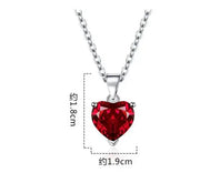 3ct Green Simulated Nano Emerald 925 Sterling Silver Heart Pendant Necklace for Women Gemstones Choker Colar de Prata