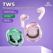 New Crystal TWS Earbuds ENC Audifonos Wireless Earbuds Led Digital Display Transparent Case TWS Earphone