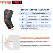 1Pcs Sports Elbow Support Brace Compression Sleeve Basketball Arm Sleeve for Tendonitis, Tennis Golf Elbow Reduce Joint Pain