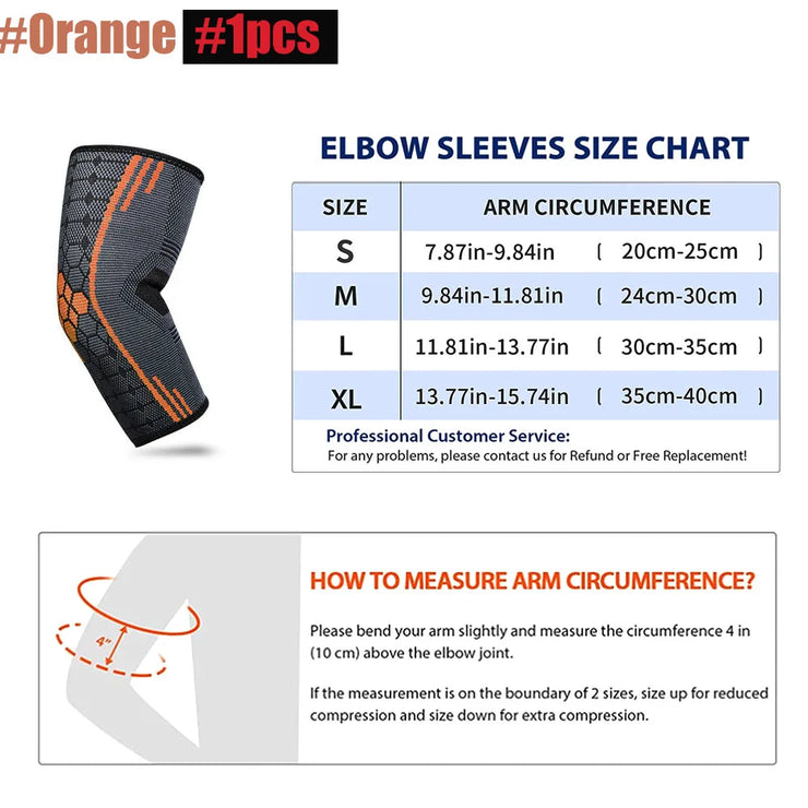 1Pcs Sports Elbow Support Brace Compression Sleeve Basketball Arm Sleeve for Tendonitis, Tennis Golf Elbow Reduce Joint Pain