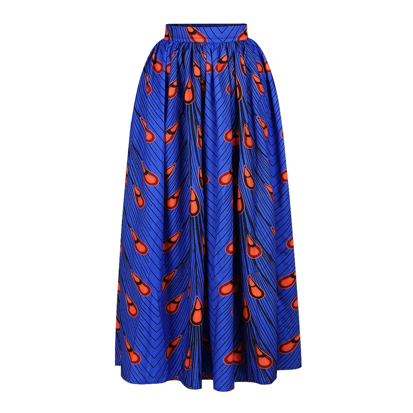 Conjunto de dos piezas con estampado étnico para mujer, top sexy de manga corta con cuello oblicuo y un hombro descubierto y falda larga de cintura alta.