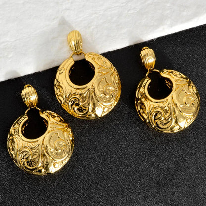 Conjuntos de joyas Sunny para mujer: collar, pendientes y colgantes de cobre chapados en oro de 18 quilates de Dubái, gran amuleto geométrico, regalo para bodas.