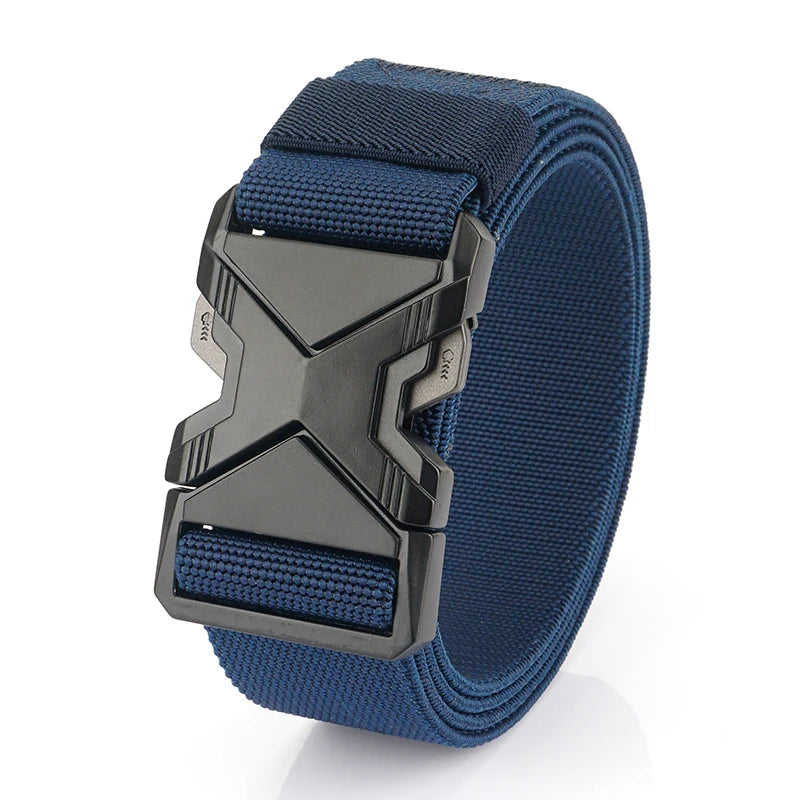 HSSEE New 105cm to 125cm Elastic Belt for Men Metal Buckle Quick Release Military Tactical Belt Soft Nylon Casual Belt Male