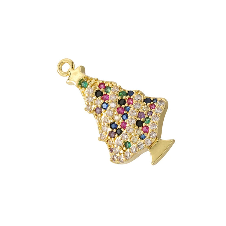 ZHUKOU christmas charms for jewelry making Lovely Christmas Tree series pendants DIY Handmade Jewelry Making accessories VD1383